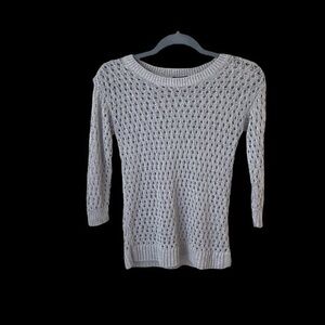 Ann Taylor Mesh Grey Sweater